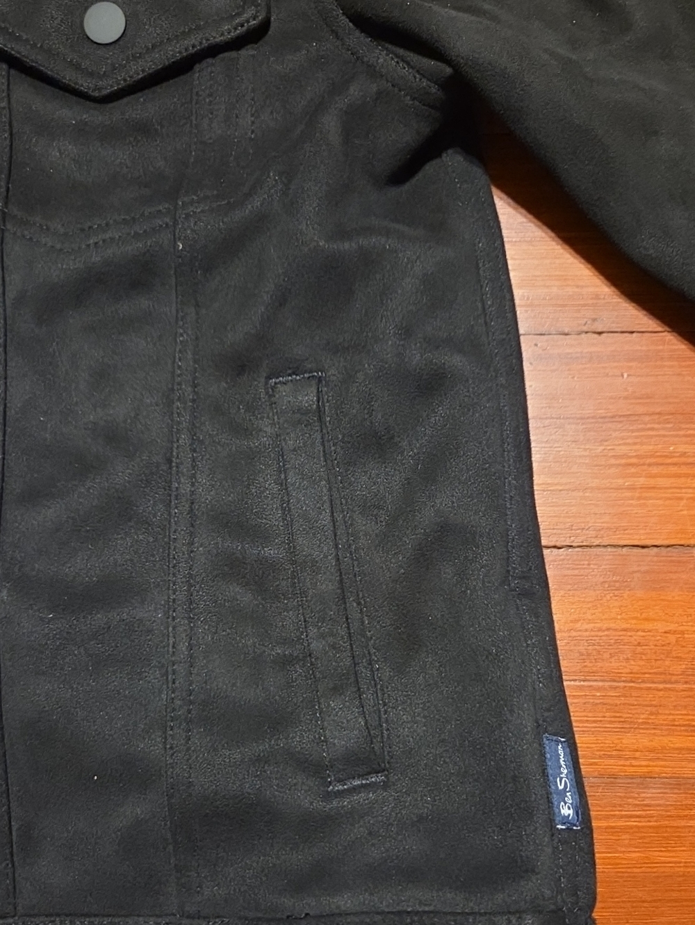 Ben Sherman Black Lightweight Button-Front Shirt Jacket - Picture 3 of 7